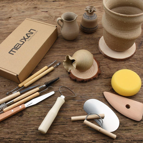 Meuxan 30PCS Pottery Tools Clay Sculpting Tool Set...