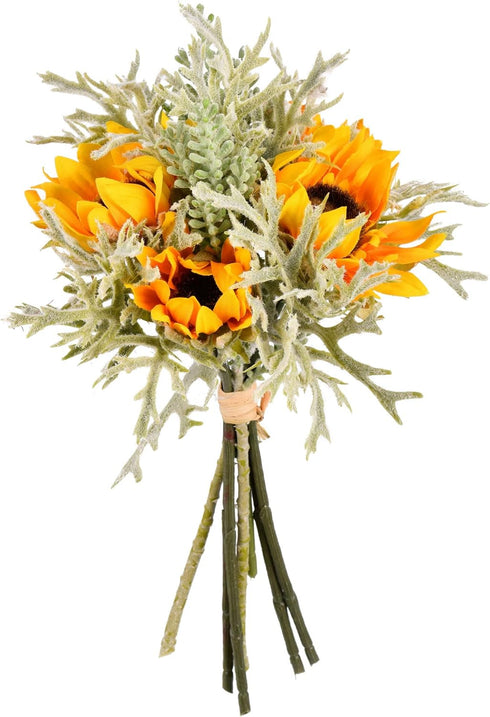 Vickerman Everyday Artificial Yellow Sunflower Succulent Bouquet 14" Long - Premium Faux Floral Decor for Wedding or Everyday Arrangements - Maint...