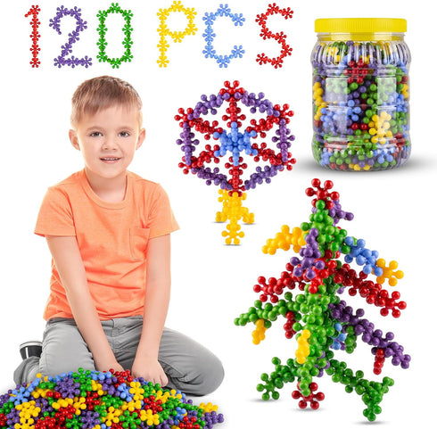 120 Piece STEM Building Blocks Set Educational Construction Toys for Kids Ages 3-8 Safe Material Boosts Creativity and Fine Motor Skills for Boys ...