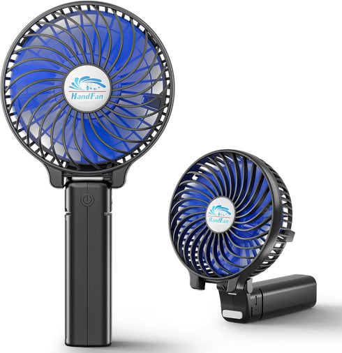 HandFan Portable Handheld Fan, Mini Personal Fan, Battery Operated Cooling Rechargeable Fan, 180° Foldable Small Hand Fan, USB Powered, for Home, ...