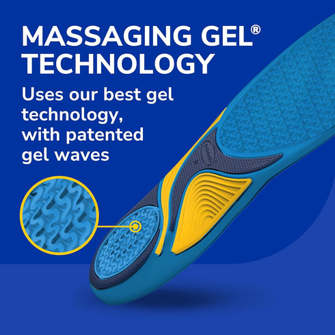 Dr. Scholl’s Energizing Comfort Men’s Everyday Insoles with Massaging Gel - Clinically Proven, All-Day Energy and Comfort Inserts with Patented Tr...