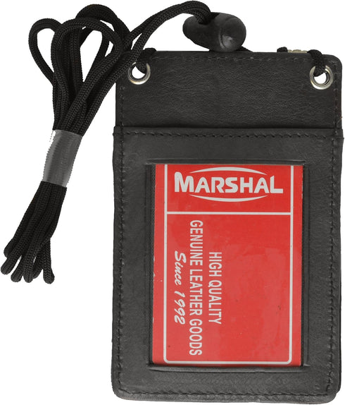 New Leather Neck Strap ID Badge Credit Card Holder Pouch Wallet Mini Crossbody...