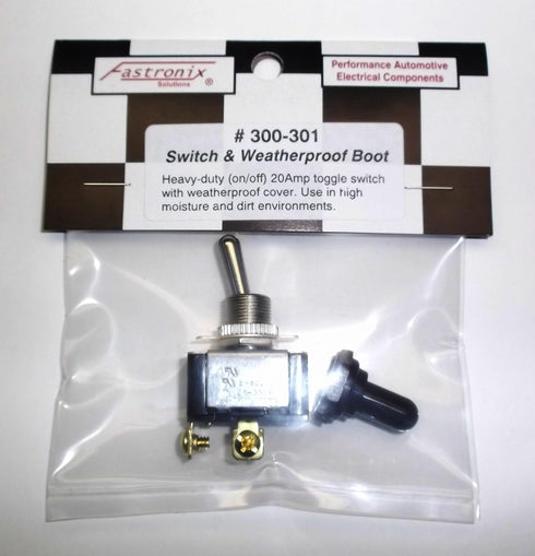 Fastronix SPST ON-Off Heavy Duty 20 Amp AC/DC Toggle Switch with Weatherproof Neoprene Boot...