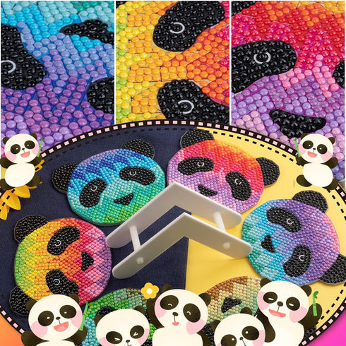 MVVMTOP 6 Pcs Diamond Painting Coasters with Dimensional Holder, DIY Special Shapes Diamond Art Kits Non-Slip Coaster for Beginners, Adults Art Cr...