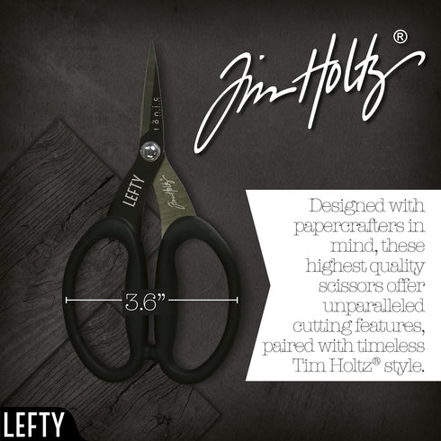 Tonic Studios 7in Left Handed Titanium Snips Tim Holtz Non-Stick Micro Serrated Scissors 7"...