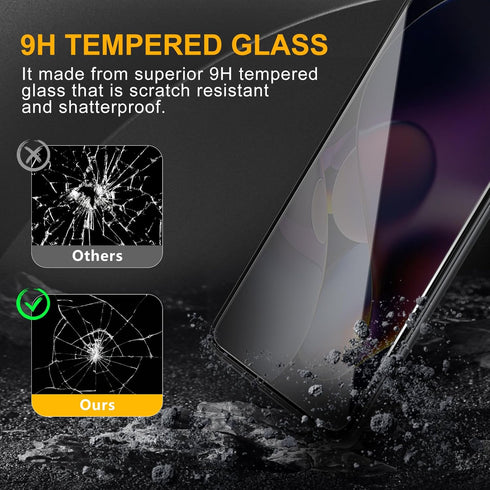 3 Pack Privacy Screen Protector for Motorola Moto G Stylus 5G 2024 With 3 Pack Camera Lens Protector, Anti Spy Tempered Glass 9H Hardness, Black P...