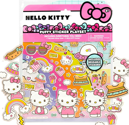 Hello Kitty Puffy Sticker Playset, Includes Over 50 Hello Kitty Reusable Book Stickers, Sanrio Sticker Book, Reusable Sticker Book, Hello Kitty To...