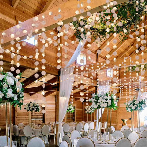 Decor365 Champagne Gold Birthday Decorations Glitter Gold Party Garland Decorations Circle Streamers Banner Backdrop Christmas New Year Eve NYE An...