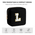 HBselect Small Makeup Bag Personalized Initial Letter Mini Makeup Bags Nylon Chenille Letter Patch Cosmetic Bag Cute Waterproof Pouch Travel Toile...