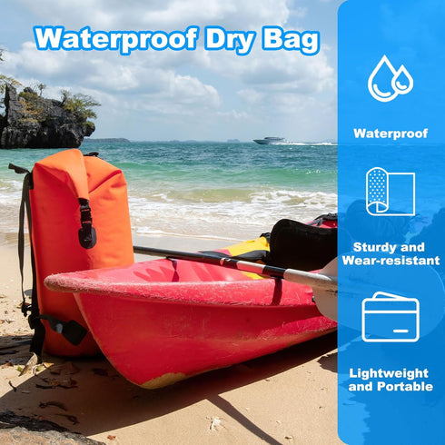 PATIKIL 6L Waterproof Dry Bags, 2 Pack Portable Dry Sack Roll Top Bag Lightweight Dry Storage Bag for Gym Kayaking Hiking Swimming Camping, Yellow...