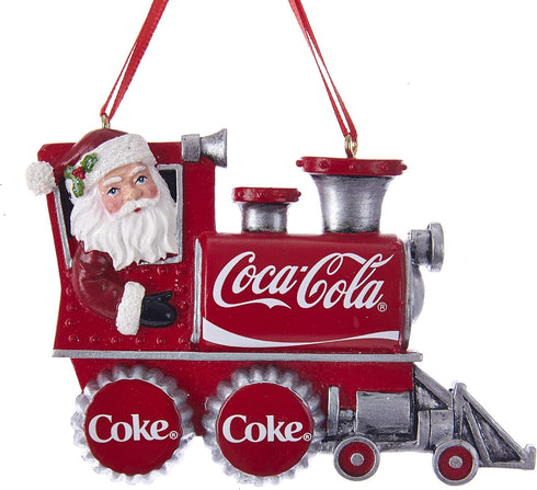 Kurt S. Adler Coca Cola Santa Train resin and paint or mica Christmas Tree Ornament CC2183...