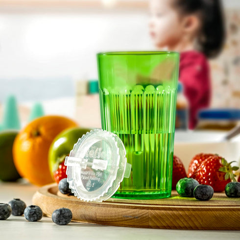 Reflo Smart Cup (Green 1-Pack) Open Training Cup, Toddler Cup, No Suction 6oz, 360 Control-Flow, USA MADE Premium High-Impact Plastic...