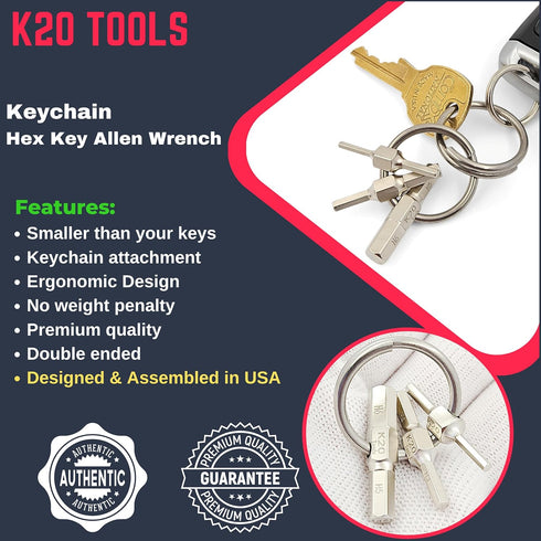 Keychain Hex Key Allen Wrench Multi-Tool Set - Metric 2, 2.5, 3, 4, 5, 6 mm...