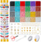 4mm Seed Beads Bracelet Making Kit, Glass Beads for Bracelets Friendship Bracelet Kit, Coloured Waist Beads Kit with Letter Beads Pearl Charm Bead...