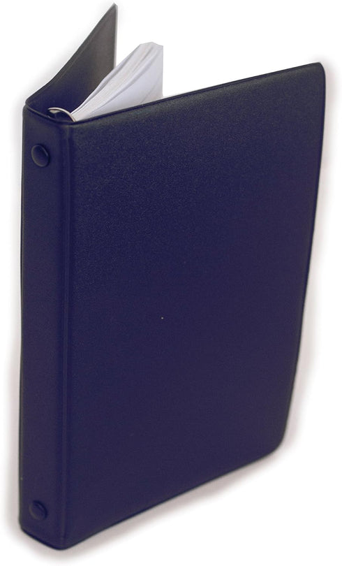HNR Blue Loose-Leaf Memo Book, 6 3/4 x 3 3/4", 6-Ring Binder, 80 Pages + Free Refill 80 Pages...