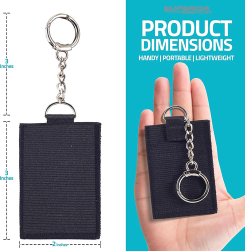 Nylon Thread Wallet - Front Pocket Minimalist Wallet for Men and Women with a Classy D-Ring and Anchor Chain - Classy Slim Wallet Card Holder (Bla...