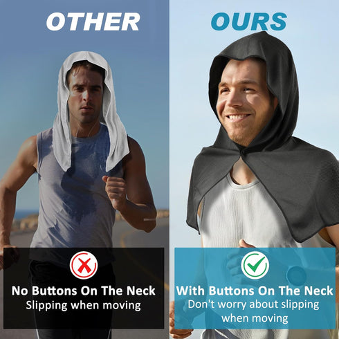 MENOLY Cooling Hoodie Towels, Instant Cooling Towels for Neck and Face, UPF 50 Sun Protection Cooling Neck Wraps, Soft Breathable Cold Towel for H...