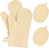 Oven Mitts and Pot Holders 4 Sets, Heat Resistant 500 ? Oven Mitt and Pot Holder, Oven Glove&Potholders with Non-Slip Silicone Surface,Kitchen Ess...