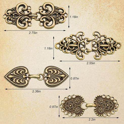 10 Pieces Vintage Sweater Swirl Clip Cape Cloak Clips Retro Cardigan Clip Shawl Collar Clasp Dress Shirt Brooch Clip for Girl Women Antique Swirl ...