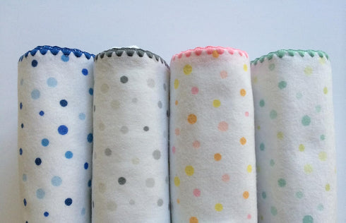 Amazing Baby Large Receiving Blanket, Ultimate Swaddle for Baby Boys, Girls, Softest US Cotton Flannel, Best Shower Gift, MADE in USA, Playful Dot...