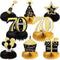 8 Pieces Cheers to 70 Years Birthday Decorations 70th Birthday Honeycomb Centerpieces Black Gold Table Toppers 70th Party Decorations for Seventy ...