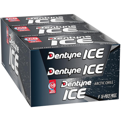 Dentyne Ice Arctic Chill Sugar-Free Chewing Gum, 9 Packs of 16 Pieces (144 Total Pieces)...