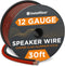 InstallGear 12 Gauge AWG 30ft Speaker Wire True Spec and Soft Touch Cable - Speaker Wire 12 Gauge - Red/Black (Great Use for Car Speakers Stereos,...