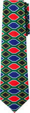 Jacob Alexander South Africa Country Flag Colors Men's Necktie - Hexagon Diamond Pattern Design...