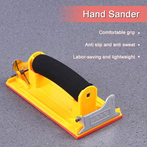 Hand Sander, Sandpaper Holder with Sponge Handle, 7 x 3.5 inch Manual Hand Sanding Block for Drywall Wood Metal Furniture Polishing, 1 Pack...