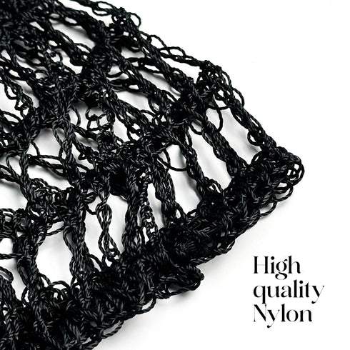 Handmade Nylon Dominican Tubi HairNet Wrap for sleeping or after beauty (Pack of 2) (One Size, 2, Count), Black...