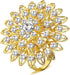 Geiserailie 6 Pcs Gold Flower Napkin Rings Alloy Floral Crystal Rhinestone Bling Holiday Shiny Napkins Ring Holders for Wedding Bridal Thanksgivin...
