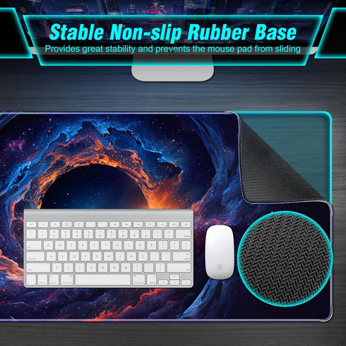 Large Gaming Mouse Pad, Technological Nebula Style Professional Gaming Mousepad, Non-Slip Waterproof Rubber Base Mouse Pad for Gaming & Office & H...