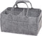 Sammy & Lou Collapsible Light Gray Felt Storage Caddy, Divided Design To Keep Diapers, Wipes And Changing Items Organized, Two Handles, 11.5"D x 6...