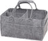 Sammy & Lou Collapsible Light Gray Felt Storage Caddy, Divided Design To Keep Diapers, Wipes And Changing Items Organized, Two Handles, 11.5"D x 6...
