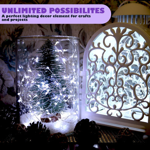6 Pack Fairy Lights Battery Operated Mini String Lights with Timer 2PCS Remote 6.5ft 20LED Cool White Firefly Lights Waterproof Silver Wire Twinkl...