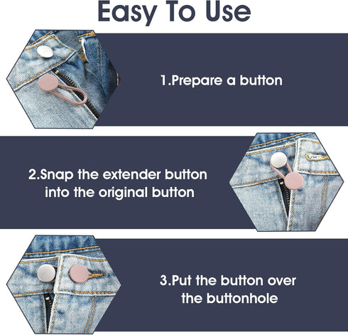 Waist Pants Button Extender, 12 Pieces Waistband Extender Buttons for Men Women Jeans Button Expander No Sew Button 0.6/1.2in 2 Sizes...
