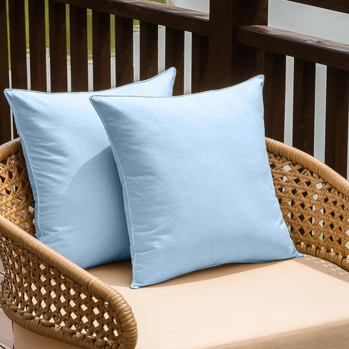NiNi ALL Outdoor Waterproof Throw Pillow Covers Set of 2 Decorative Farmhouse Garden Pillowcase Solid Cushion Cases for Patio Tent Couch 18x18 inc...
