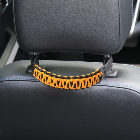 Headrest Grab Handles for Jeep Wrangler, Toyota Tacoma, Trucks, SUV, Ford Bronco - Paracord Handles, Universal, Yellow, 1 Pair...