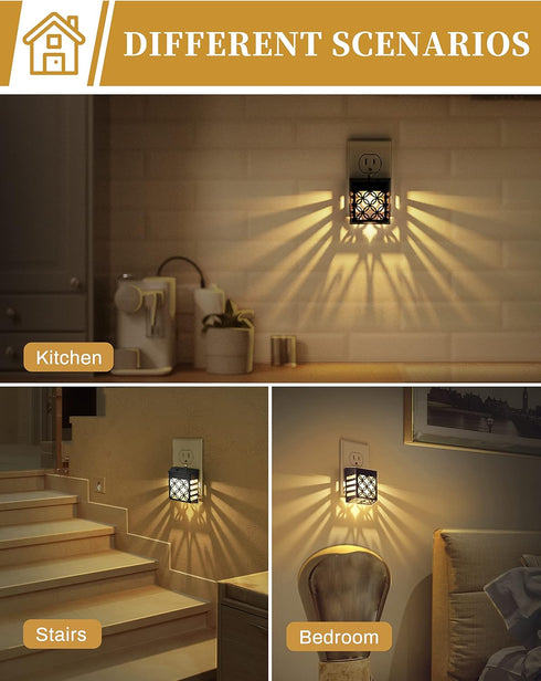 DORESshop Plug in Night Light, Night Lights Night Lights Plug Into Wall, Dusk to Dawn Sensor, Adjustable Brightness, Decorative Nightlight for Bat...