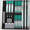 Nicpro 2mm Mechanical Pencils in Case, 3 Pack Blocky Gear Metal Drafting Lead Holder with 13 Tubes 2mm Lead Refills (HB 2B 2H 4B 4H 6B & Colors), ...