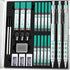 Nicpro 2mm Mechanical Pencils in Case, 3 Pack Blocky Gear Metal Drafting Lead Holder with 13 Tubes 2mm Lead Refills (HB 2B 2H 4B 4H 6B & Colors), ...