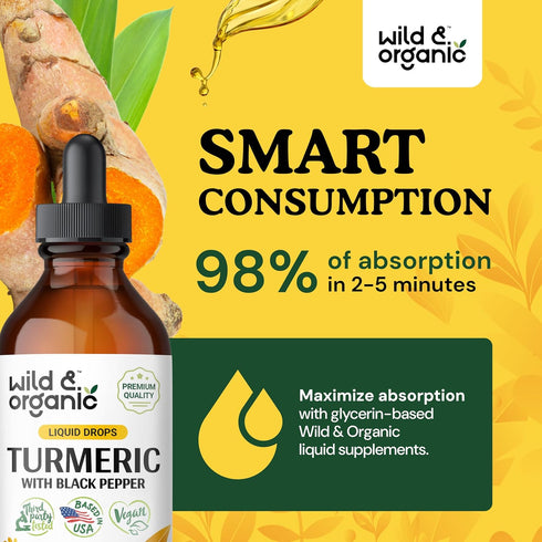 Turmeric Tincture - Turmeric Curcumin with Black Pepper - Joint Health Supplement - Organic Turmeric with Black Pepper for Digestive Health - Non-...