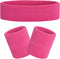 Sweatbands Set, Headband and Wrist Sweatbands, Cotton Sweat Band for Athletic Men and Women, Sweatbands Sports Headbands for Working Out, Running,...