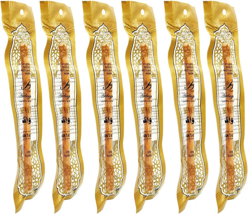 Natural Miswak, All Natural Traditional Tooth Brush for Oral Health, Hygiene, Fresh Breath, Light Weight, Vacuum Sealed (Pack of 6)...
