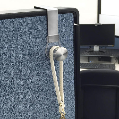 mDesign Modern Metal and Plastic Office Over The Cubicle Storage Organizer Hooks - Wall Panel Hangers for Hanging Accessories, Coats, Hats, Purses...