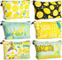 Reginary 6 Pieces Lemon Makeup Bags Purse Travel Cosmetic Pouch Waterproof Lemon Multifunction Makeup Pouch with Zipper Toiletry Bag Case Organize...