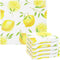 CaTaKu Lemons Leaves Kitchen Dish Cloths, 6 Pack Reusable Dish Rags for Washing Dishes, Microfiber Cleaning Cloths Dish Towels Washcloths for Kitc...