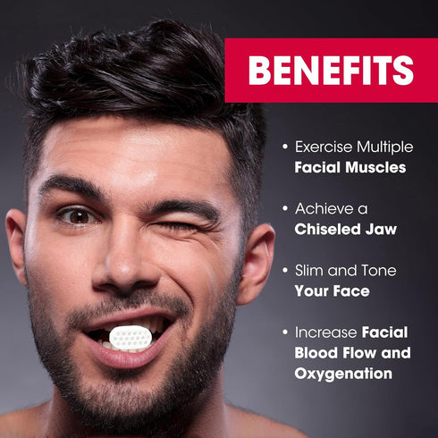 6PCS Jaw Exerciser for Men & Women, 3 Resistance Levels, Silicone Jawline Exerciser, Jaw Trainer Strengthener, Jawline Shaper, White+Grey+Black( U...