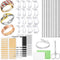 100 Pcs Ring Sizer Adjuster for Loose Rings with Ring Size Measuring Tool, Plug-in Invisible Ring Guards Silicone Tightener EVA Foam Ring Size Adj...