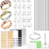 100 Pcs Ring Sizer Adjuster for Loose Rings with Ring Size Measuring Tool, Plug-in Invisible Ring Guards Silicone Tightener EVA Foam Ring Size Adj...